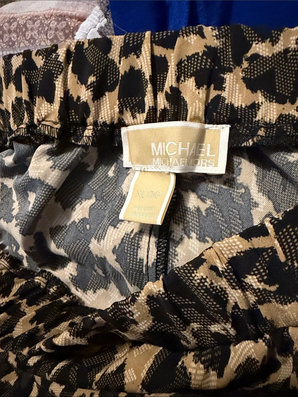 NWT Michael Kors Tan and Black Leopard Wide-Leg Pants